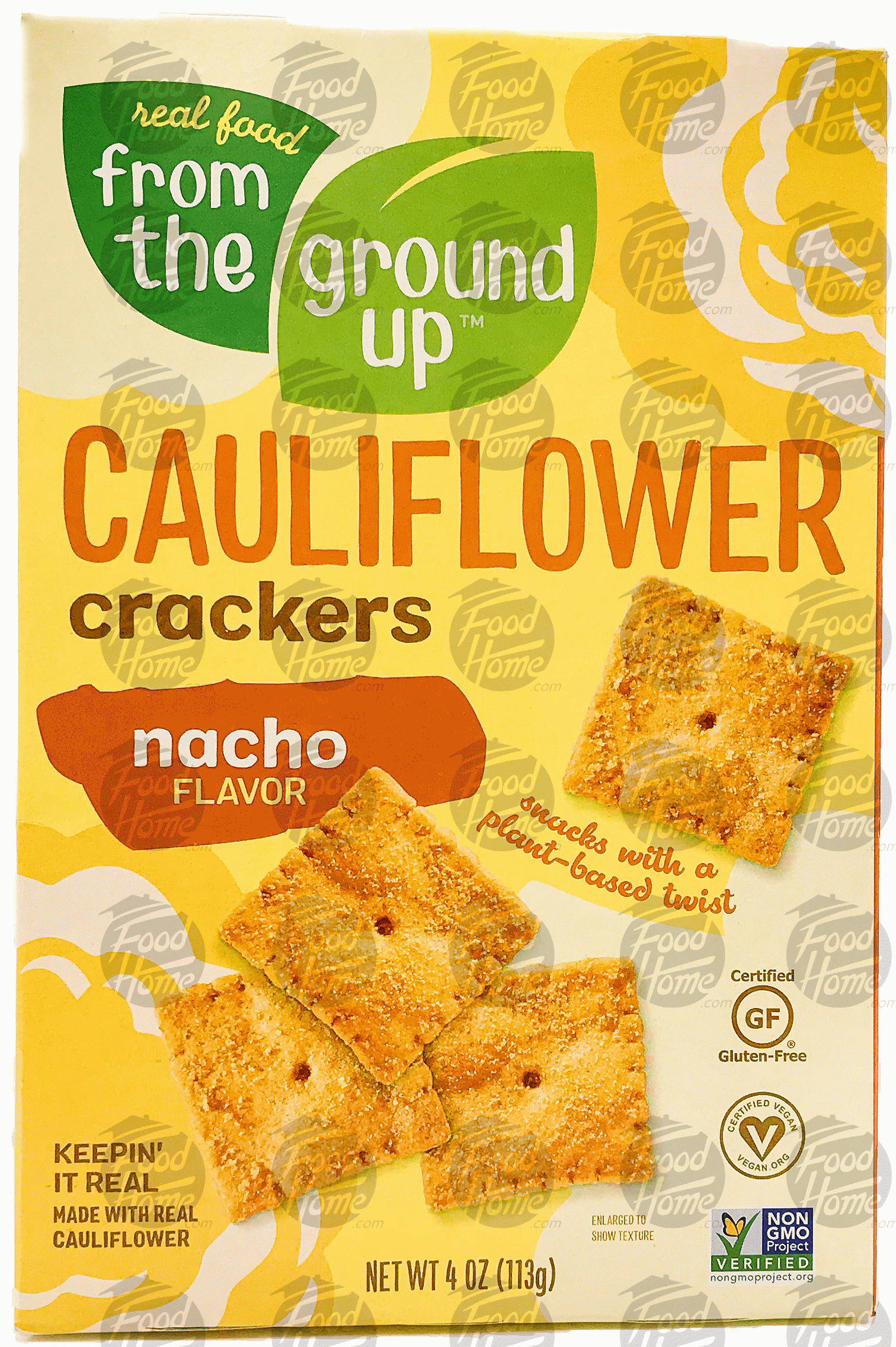 Real Food From the Ground Up  cauliflower crackers, nacho flavor, box Full-Size Picture